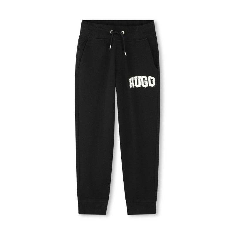 PANTALON DE JOGGING MOLLETONNÉ NOIR HUGO POUR ENFANT