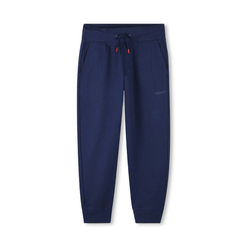 PANTALON DE JOGGING MOLLETONNÉ BLEU MARINE HUGO POUR ENFANT