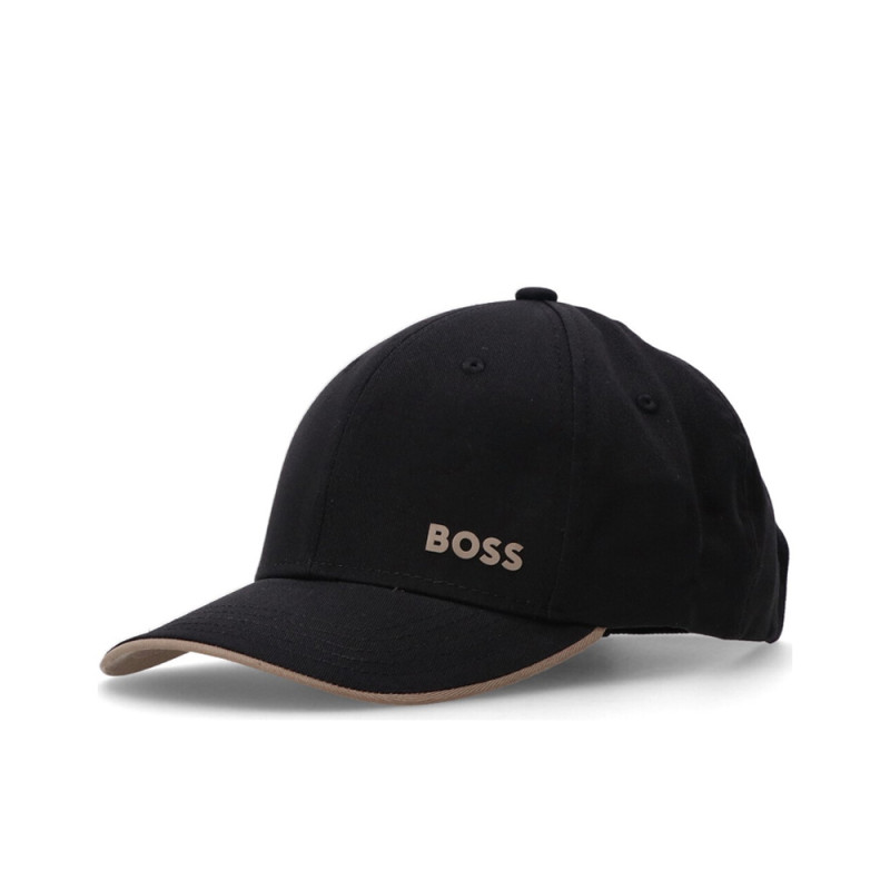 CASQUETTE EN TWILL DE COTON NOIRE BOSS CAP-BOLD AVEC LOGO IMPRIMÉ