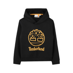 SWEAT NOIR À CAPUCHE AVEC IMPRIMÉ TIMBERLAND POUR ENFANT