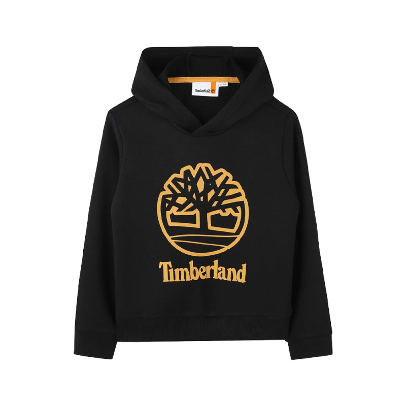 SWEAT NOIR À CAPUCHE AVEC IMPRIMÉ TIMBERLAND POUR ENFANT