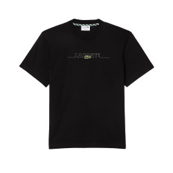 T-SHIRT LACOSTE NOIR BRODÉ FABRIQUÉ EN FRANCE