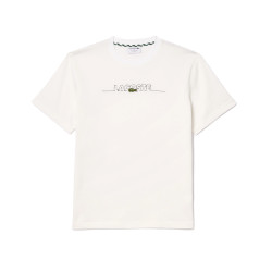 T-SHIRT LACOSTE BLANC BRODÉ FABRIQUÉ EN FRANCE