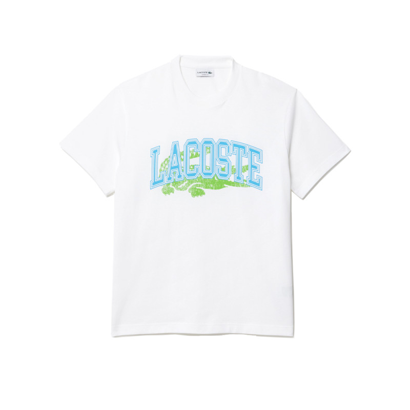 T-SHIRT LACOSTE BLANC EN JERSEY DE COTON SIGNATURE