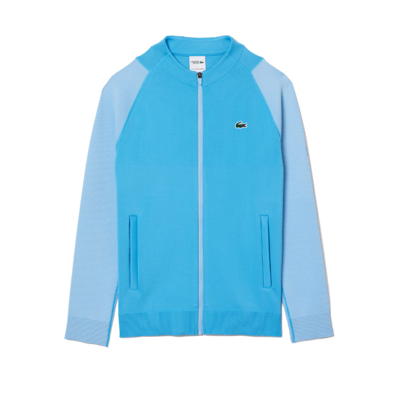 VESTE LACOSTE TENNIS X NOVAK DJOKOVIC JACQUARD BLEUE