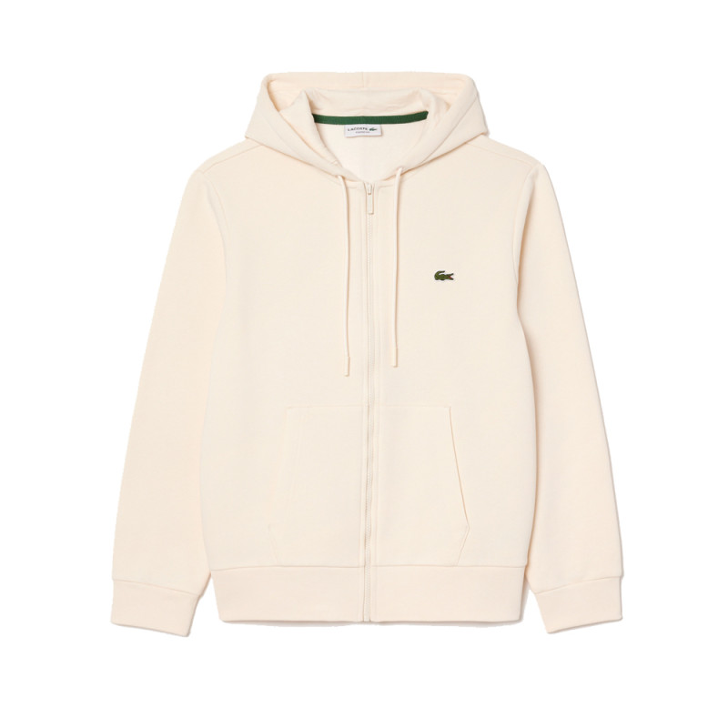 SWEATSHIRT ZIPPÉ À CAPUCHE LACOSTE SPORT AVEC EMPIÈCEMENTS EN MESH ECRU