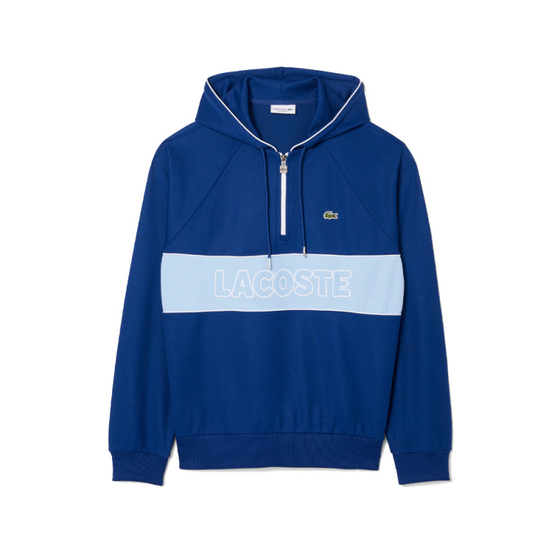 SWEATSHIRT PARIS LACOSTE RELAXED FIT À CAPUCHE BLEU