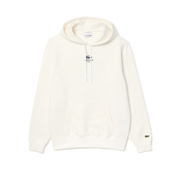 SWEATSHIRT À CAPUCHE LACOSTE IMPRIMÉ BLANC