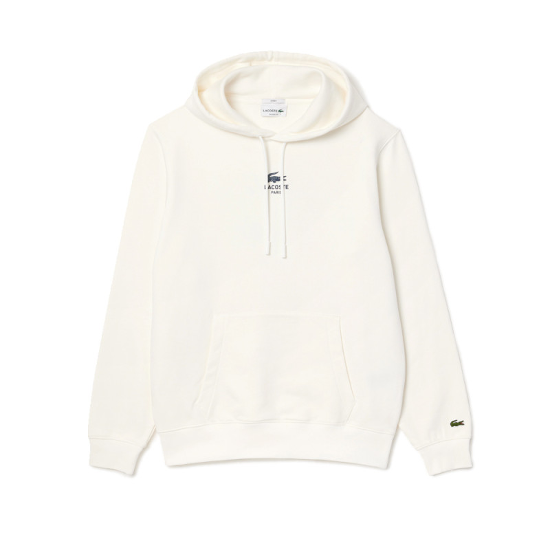 SWEATSHIRT À CAPUCHE LACOSTE IMPRIMÉ BLANC