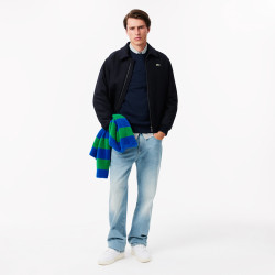 SWEATSHIRT LACOSTE EN MOLLETON AVEC CROCODILE BRODÉ BLEU MARINE