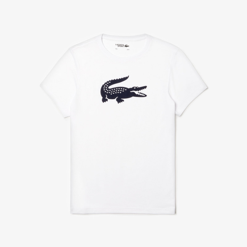 T-shirt Tennis Lacoste SPORT blanc/bleu crocodile oversize