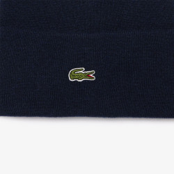 BONNET LACOSTE EN LAINE BLEU MARINE