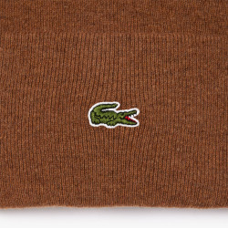 BONNET LACOSTE EN LAINE MARRON