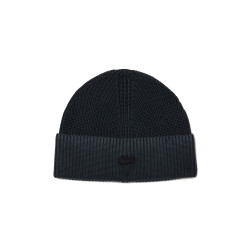 BONNET EN COTON CÔTELÉ LACOSTE NOIR DÉLAVÉ RB3152