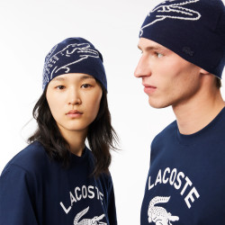 BONNET EN LAINE JACQUARD LACOSTE MARINE RB3021-HHW