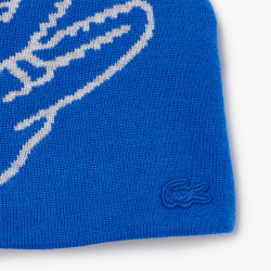 BONNET EN LAINE LACOSTE BLEU