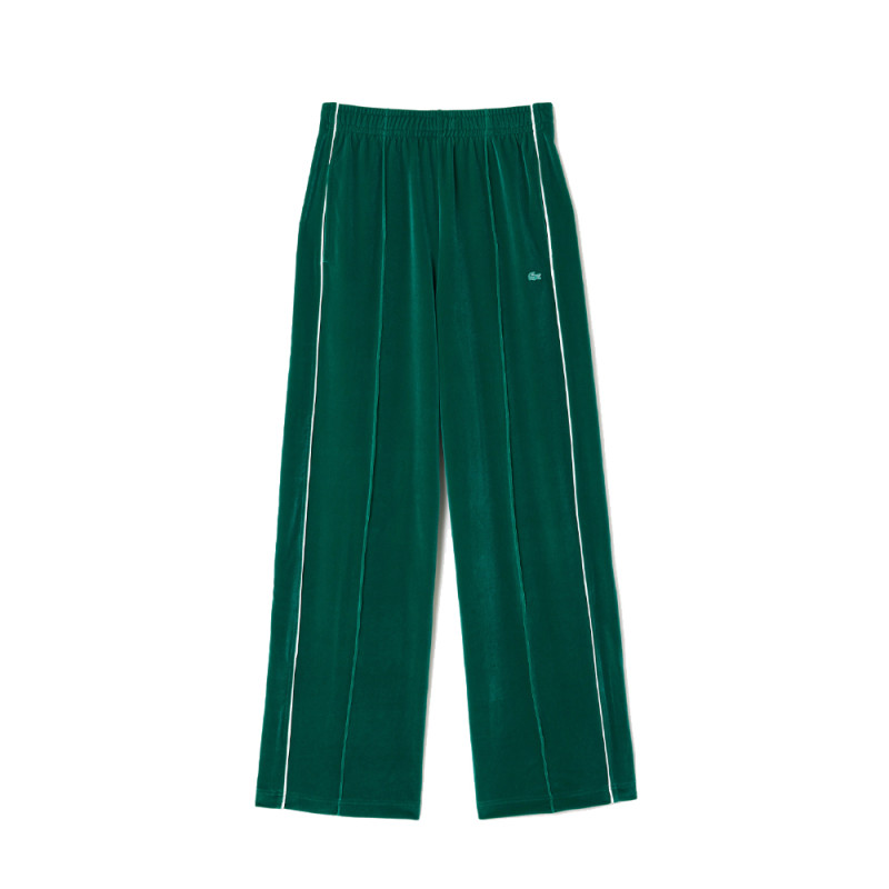 PANTALON DE SURVÊTEMENT FEMME LACOSTE EN VELOURS VERT FONCÉ