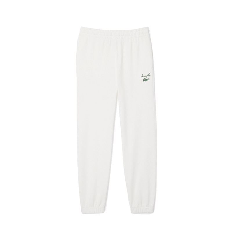 PANTALON DE SURVÊTEMENT LACOSTE FEMME MOLLETON SIGLÉ BLANC