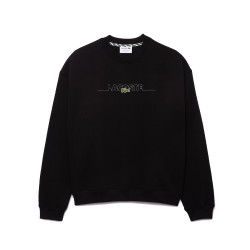 SWEATSHIRT NOIR LACOSTE LOOSE FIT FABRIQUÉ EN FRANCE