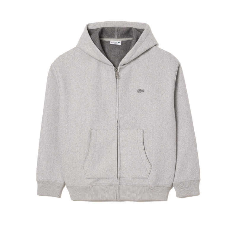 SWEATSHIRT ZIPPÉ À CAPUCHE LACOSTE GRIS LOOSE FIT