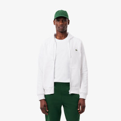 sweat zippé blanc homme lacoste