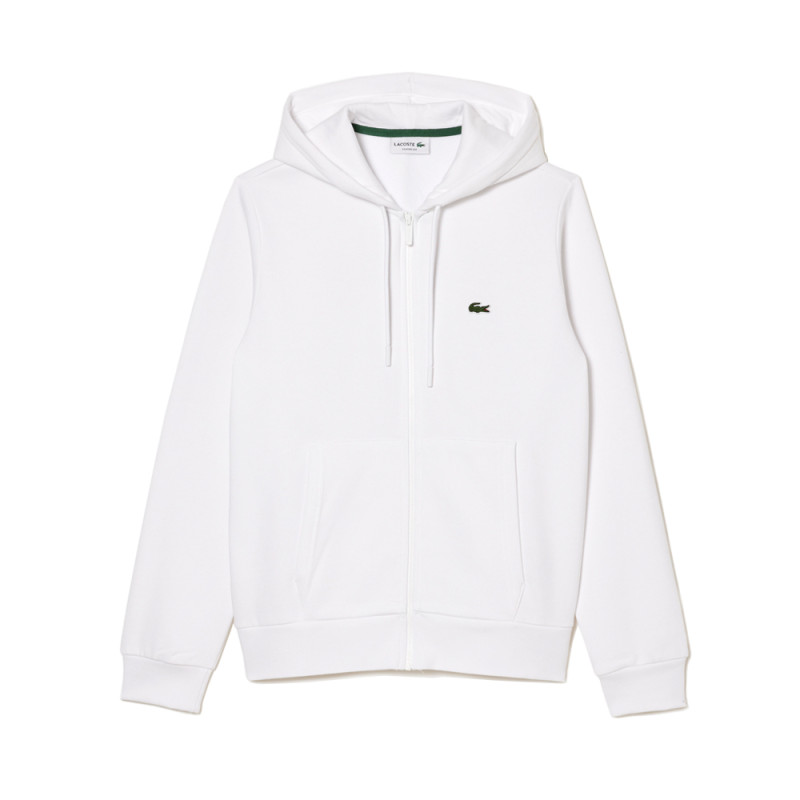 Sweatshirt zippé à capuche Lacoste SPORT blanc