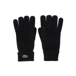 GANTS JERSEY DE LAINE LACOSTE NOIRS