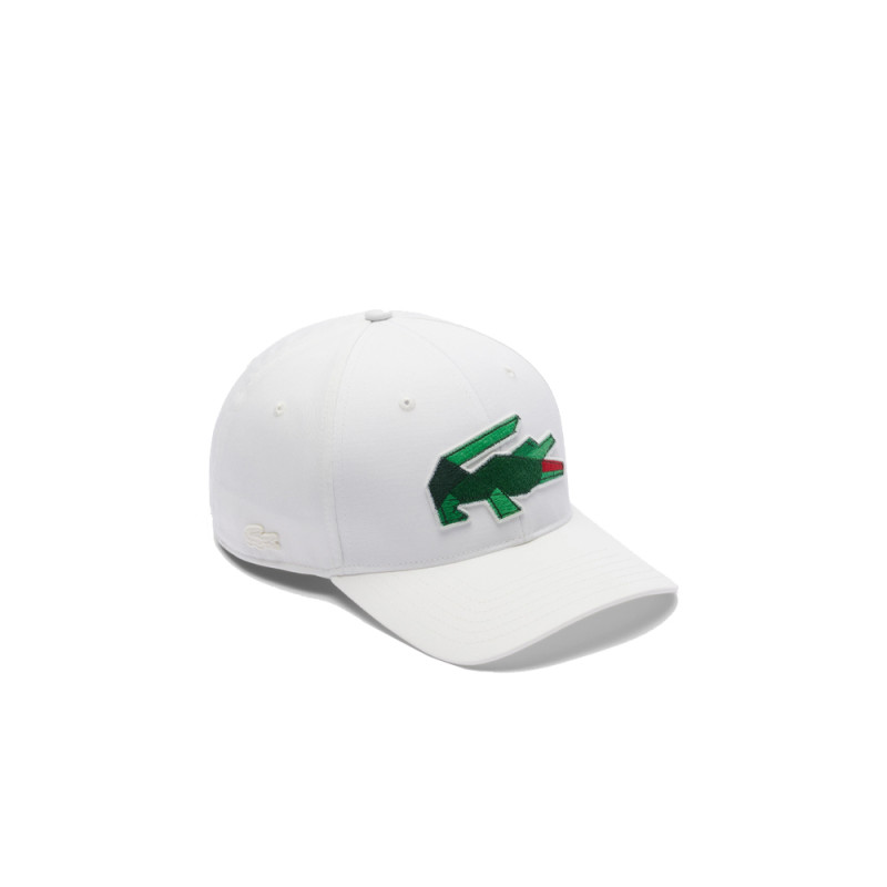 CASQUETTE DE BASEBALL LACOSTE CROCODILE GRAPHIQUE BLANCHE