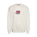 SWEATSHIRT RELAXED FIT BLANC EN COTON ÉPONGE AVEC DOUBLE LOGO HUGO DIOGONTY