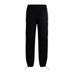 PANTALON CARGO REGULAR NOIR HUGO X RB AVEC BANDES LOGOTÉES GEO244_RB