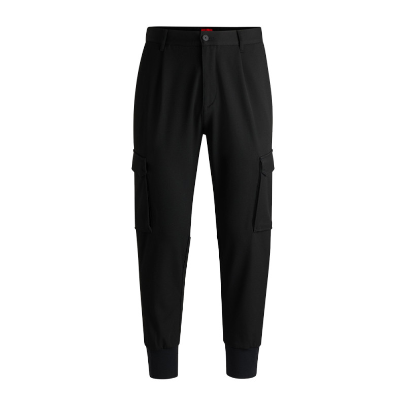 PANTALON SLIM FIT NOIR EN GABARDINE STRETCH HUGO GLAVIN241