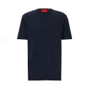 T-SHIRT REGULAR FIT BLEU MARINE EN COTON PIMA À LOGO CONTRASTANT HUGO DOZY