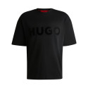 T-SHIRT EN JERSEY DE COTON NOIR AVEC LOGO TON SUR TON HUGO DINKEE