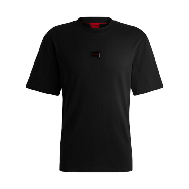 T-SHIRT RELAXED EN JERSEY DE COTON NOIR AVEC PATCH LOGO HUGO DUGOJELLY