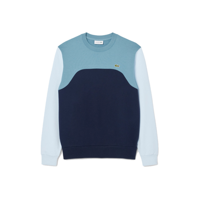 SWEATSHIRT LACOSTE EN MOLLETON DE COTON COLOR-BLOCK BLEU MARINE ET BLEU