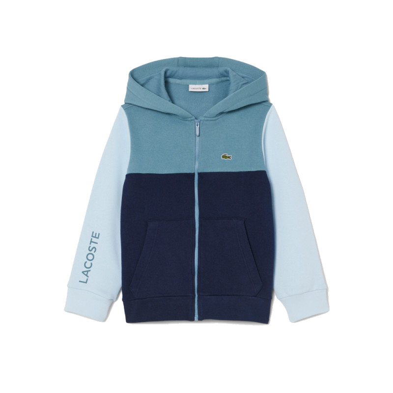 SWEATSHIRT À CAPUCHE COLOR-BLOCK LACOSTE ENFANT BLEU