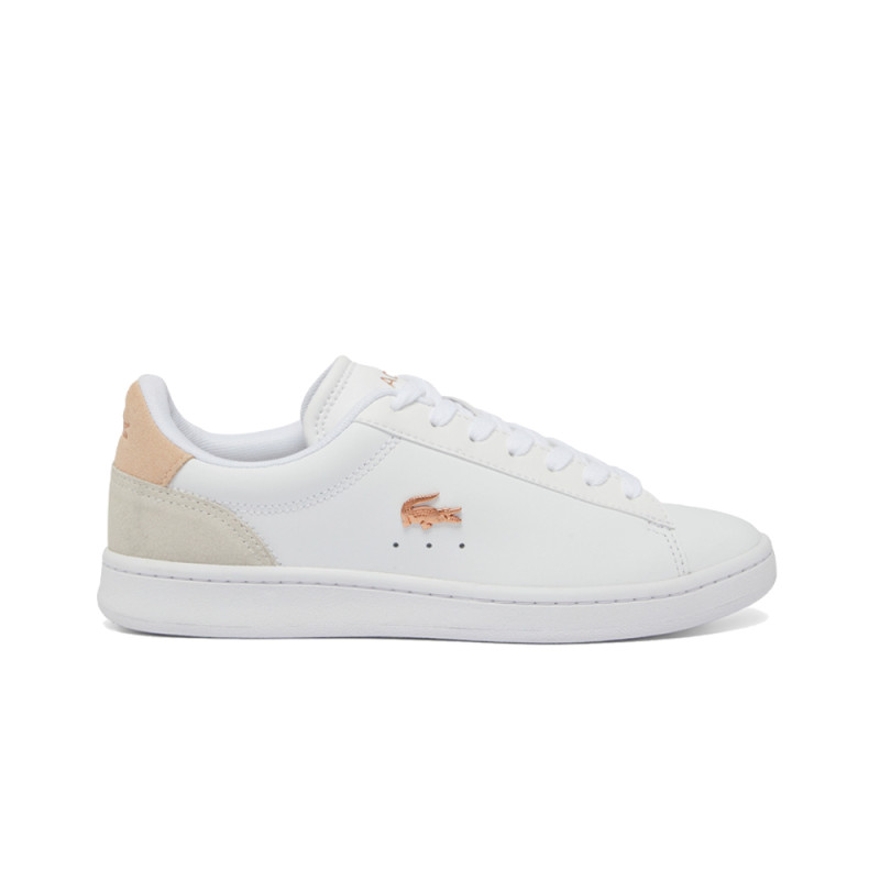 BASKETS BLANCHES ET ROSES LACOSTE CARNABY SET EN CUIR FEMME