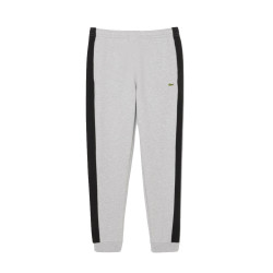 PANTALON DE SURVÊTEMENT FUSELÉ LACOSTE COLOR-BLOCK NOIR ET GRIS