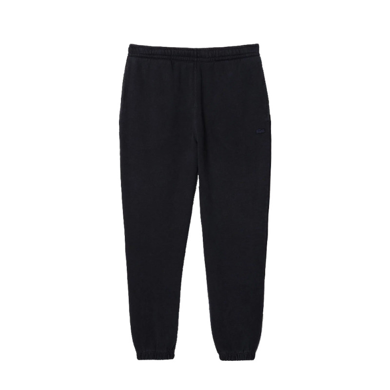 PANTALON DE SURVÊTEMENT LACOSTE REGULAR FIT EN COTON NOIR DÉLAVÉ